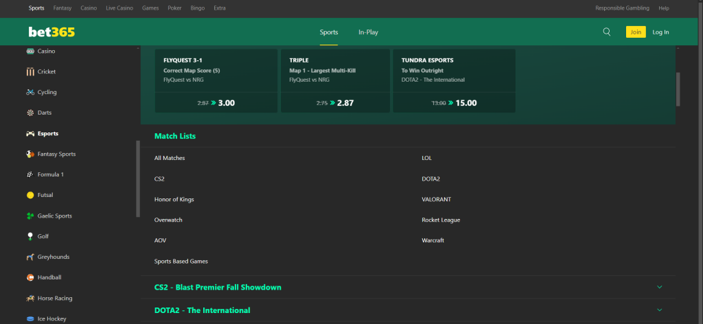 Bet365 ponuda klađenja na elektronski psort