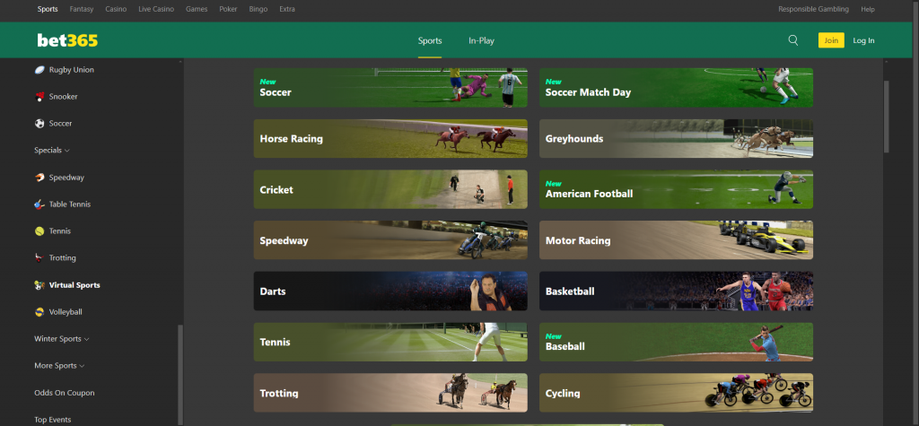 Bet365 ponuda klađenja na virtuelni sport