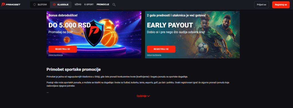 Primobet ponuda bonusa