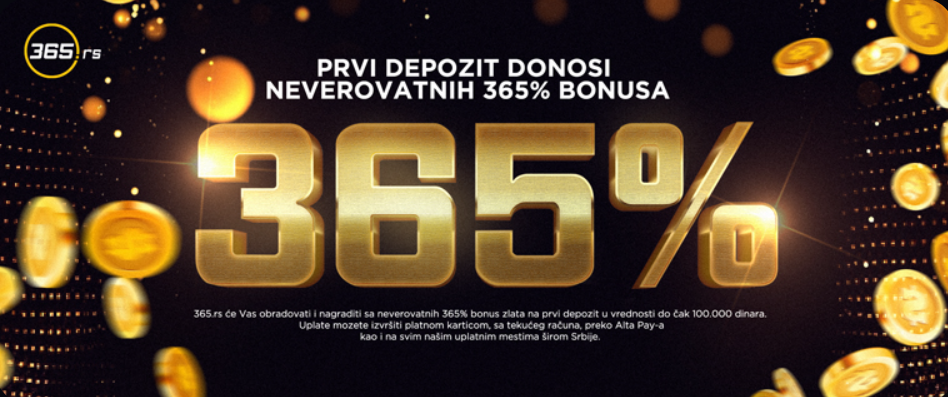 365.rs Bonus dobrodošlice može važiti i za klađenje