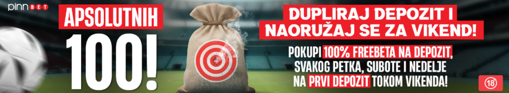 Pinnbet freebet vikend bonus se isplaćuje na prvi uplaćeni depozit svakog vikenda