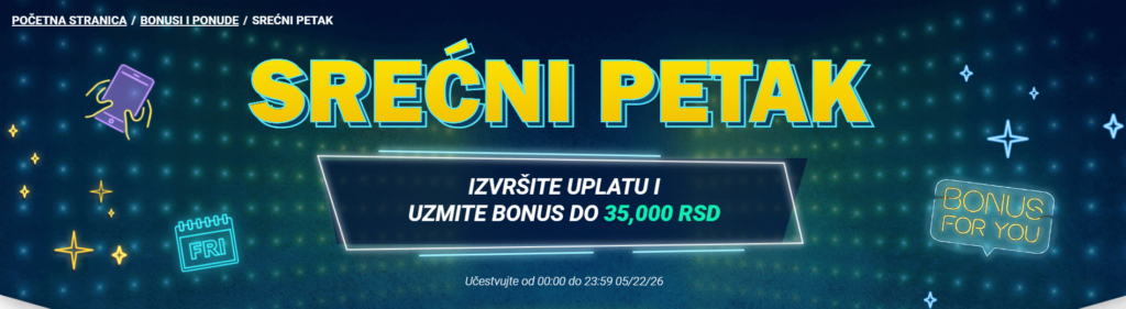 1xbet free bets bonus petkom - "Srećni petak"