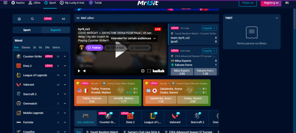 MrBit ponuda za klađenje na elektronski sport